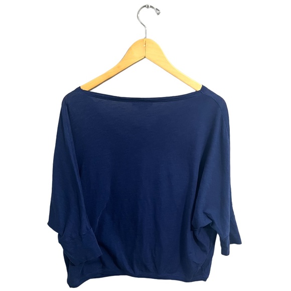 Vince Cotton Navy Blue Boatneck Shirt - Picture 2 of 8